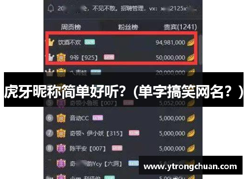 虎牙昵称简单好听？(单字搞笑网名？)